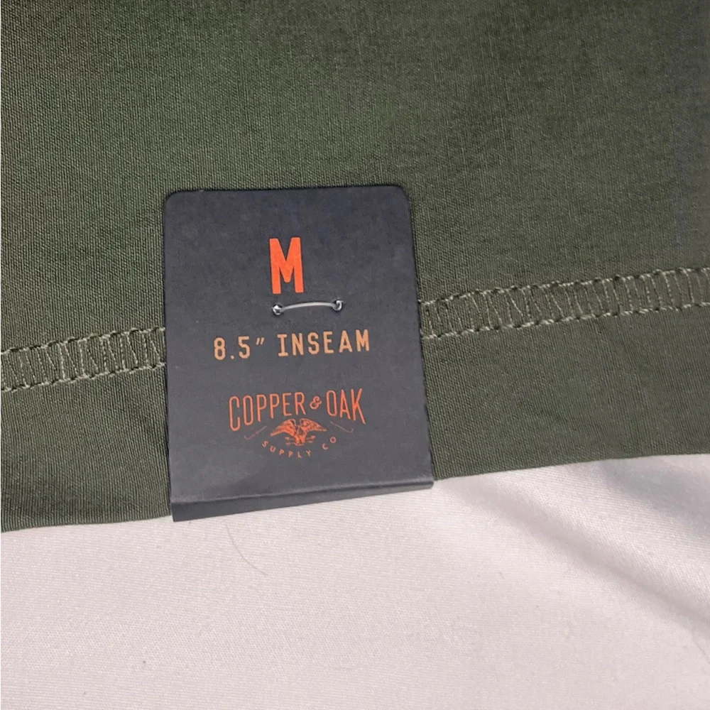 Copper & Oak Olive Swim Trunks with Drawstring Waist Men's Medium